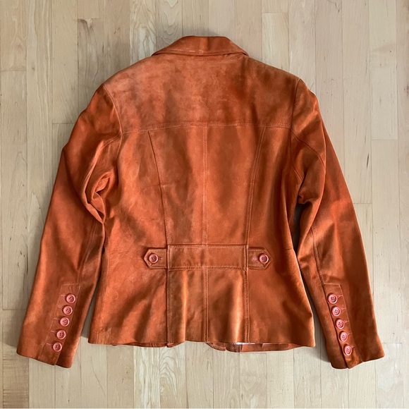 Danier suede jacket blazer orange Medium - Picture 9 of 11